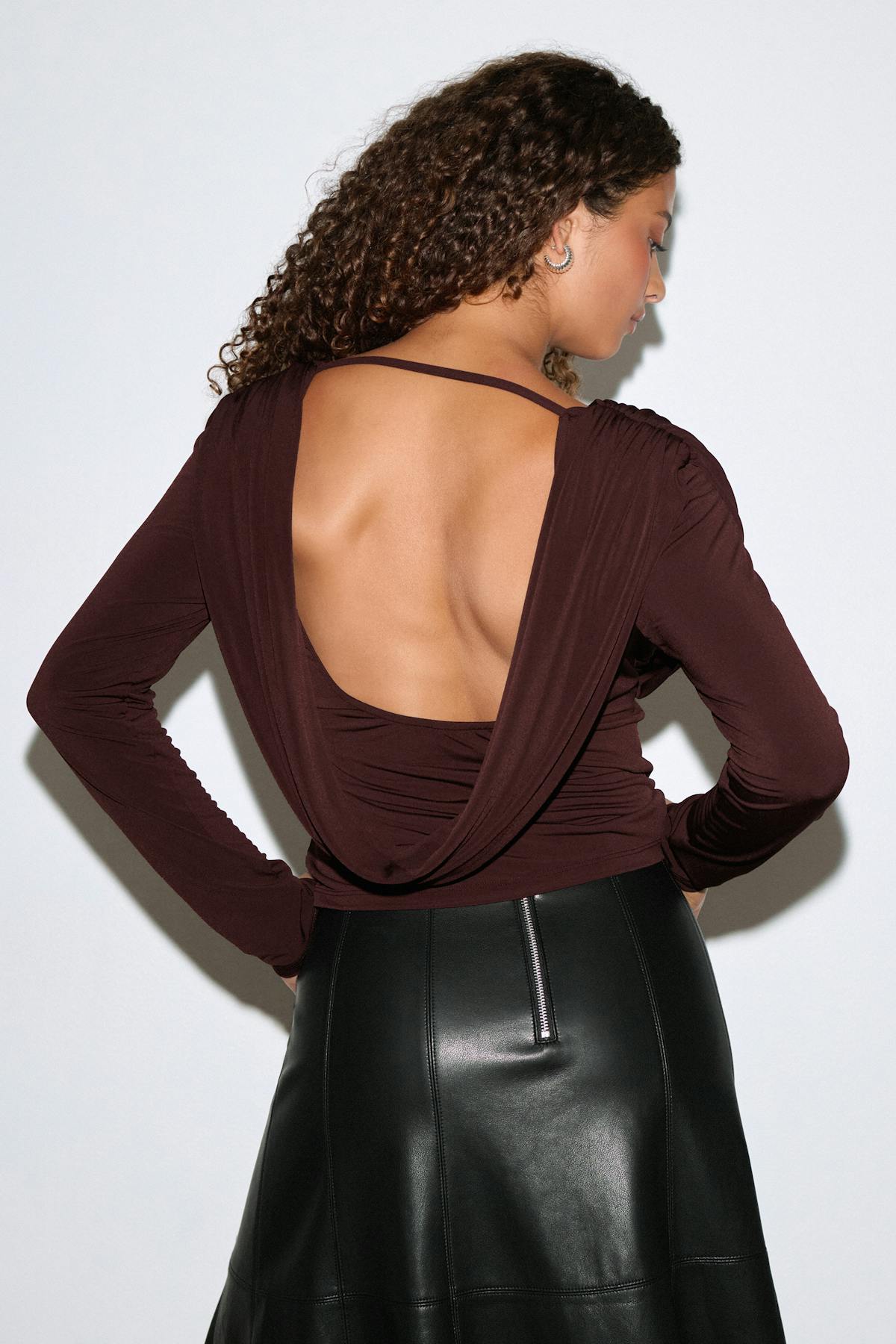 Draped back top - Vert foncé