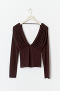 Draped back top - Chocolate plum