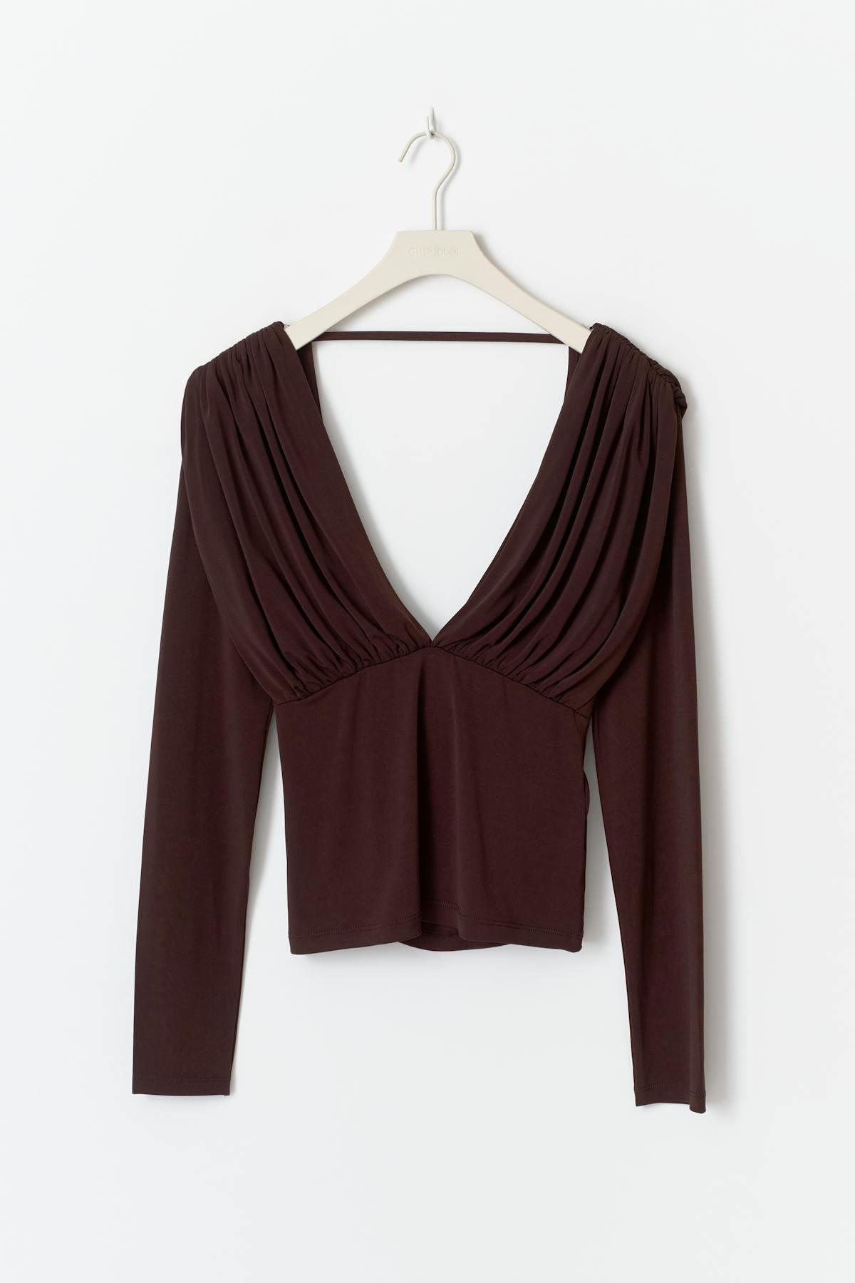 Draped back top - Chocolate plum