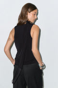 Fringe scarf top - Noir