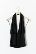 Halterneck loungewear top - Noir