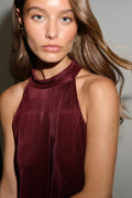 Pleated maxi dress - Rouge foncé