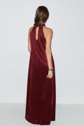 Pleated maxi dress - Rouge foncé