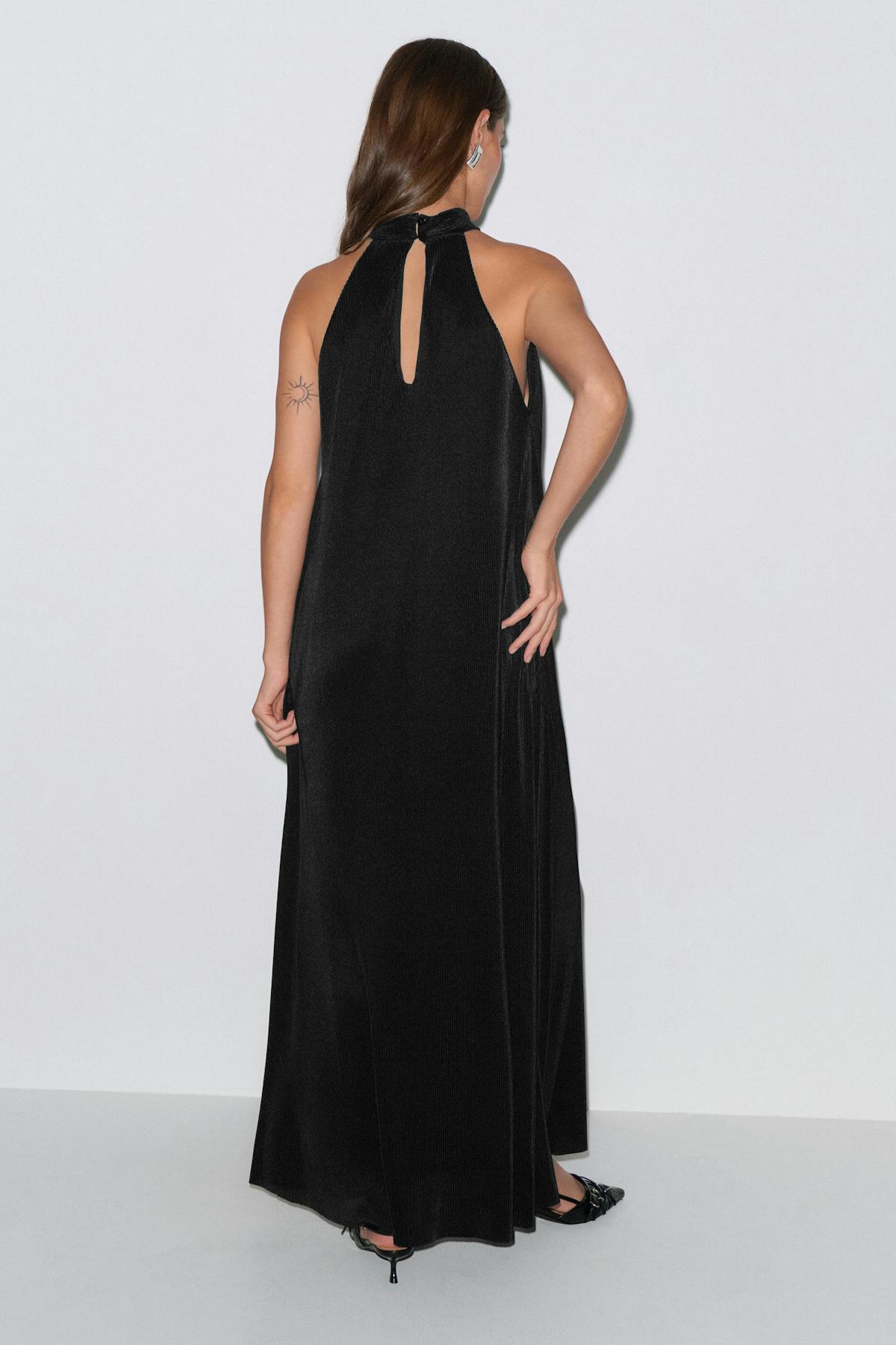 Pleated maxi dress - Noir