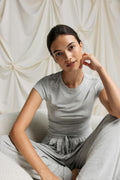 Soft loungewear baby tee - Grey melange