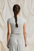Soft loungewear baby tee - Grey melange