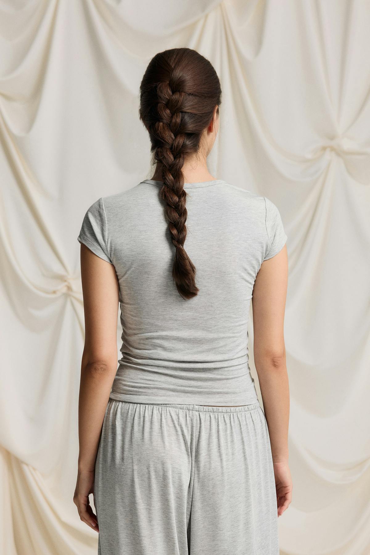 Soft loungewear baby tee - Grey melange