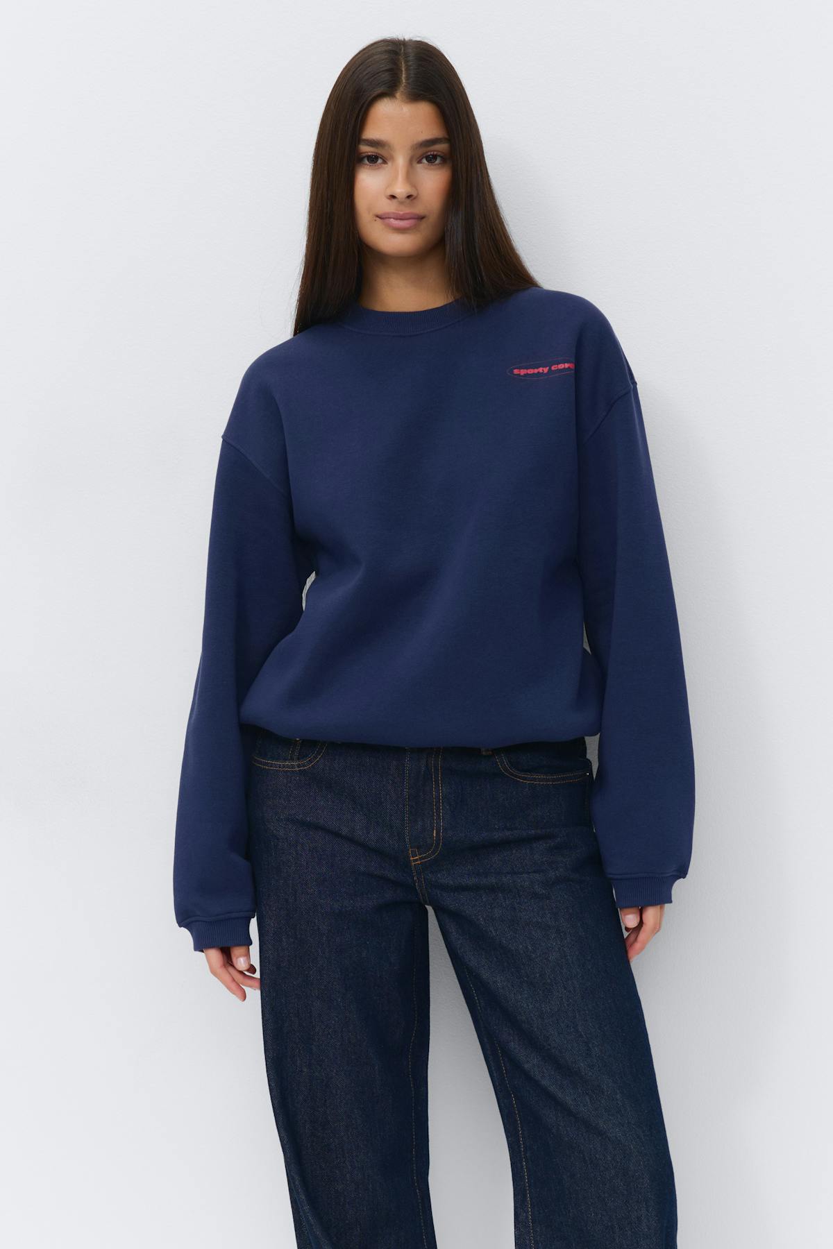 Crewneck versatile sweater - Peacoat