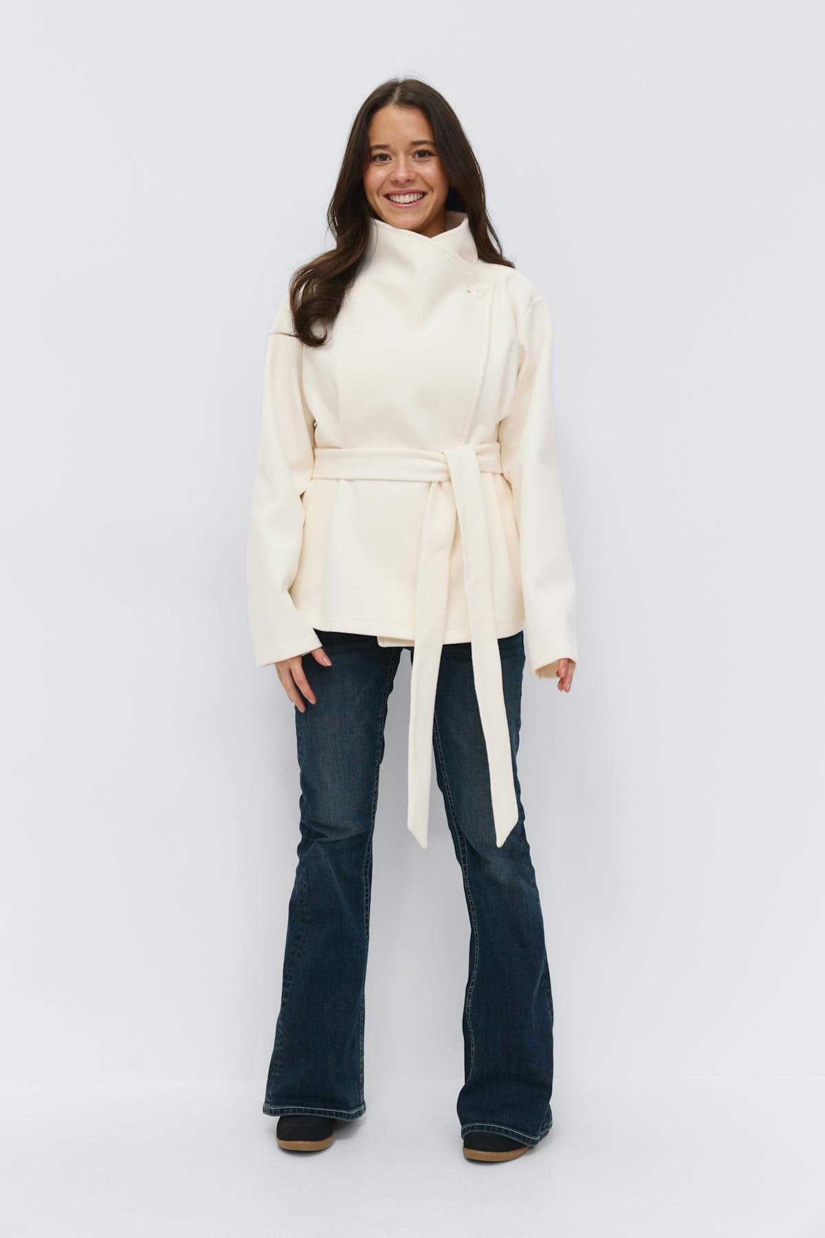 14+ felt wrap jacket - Antique white