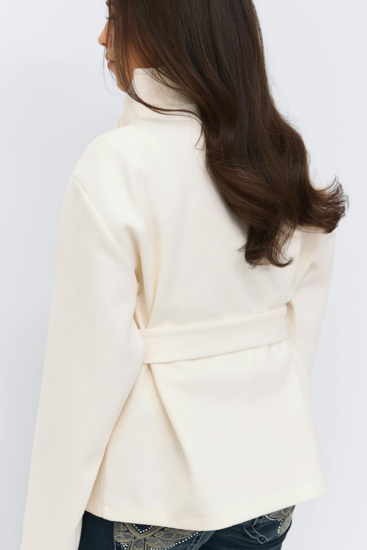 14+ felt wrap jacket - Antique white