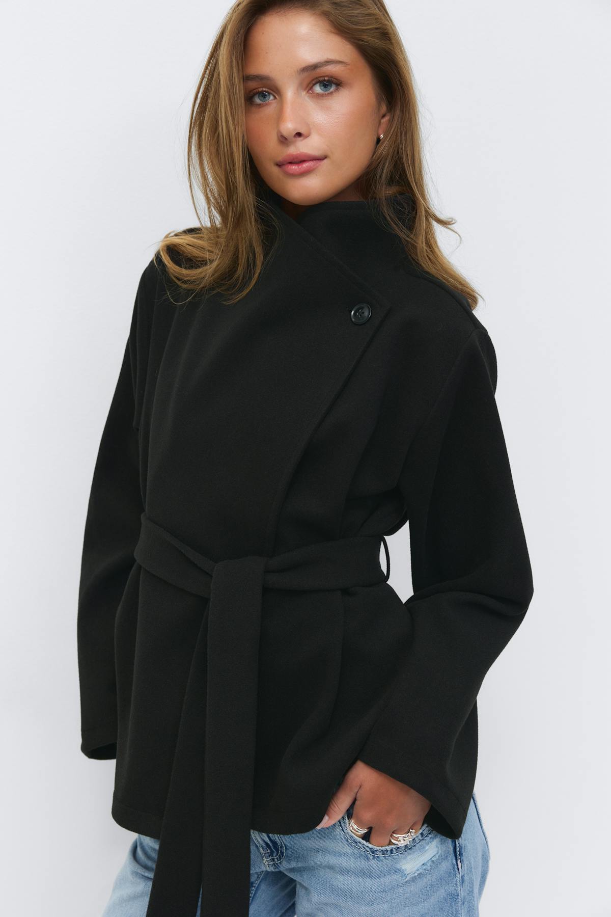 14+ felt wrap jacket - Noir