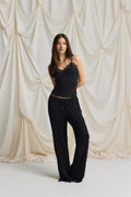 Soft lace loungewear singlet - Noir