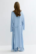 Soft slit loungewear robe - Blue night