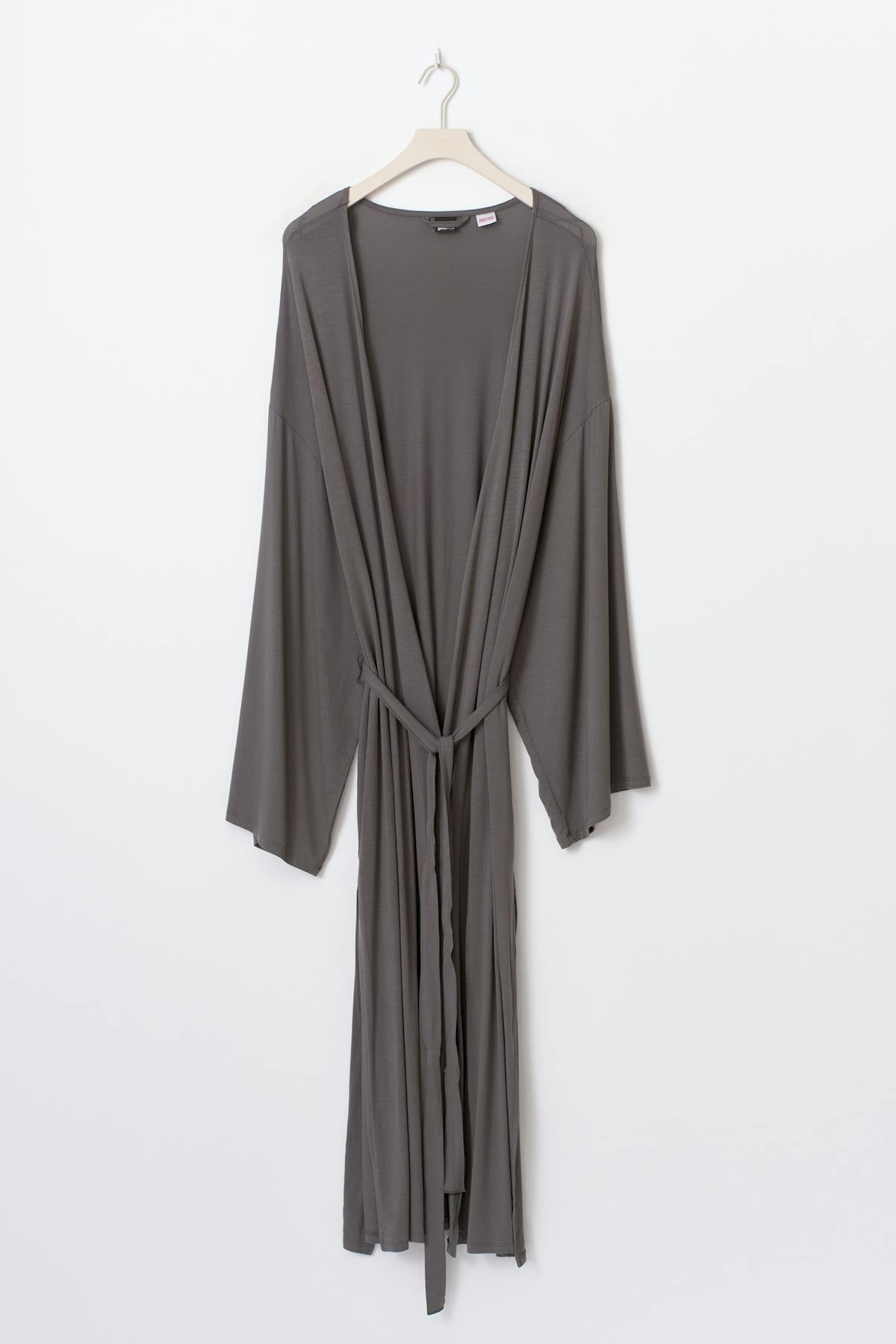Soft slit loungewear robe - Blue night