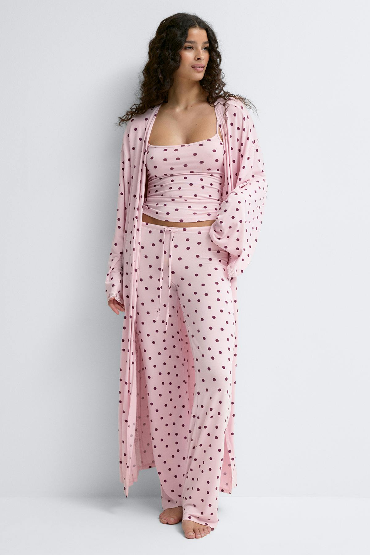 Soft lace loungewear robe - Navy blazer