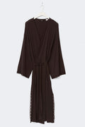 Soft lace loungewear robe - Noir