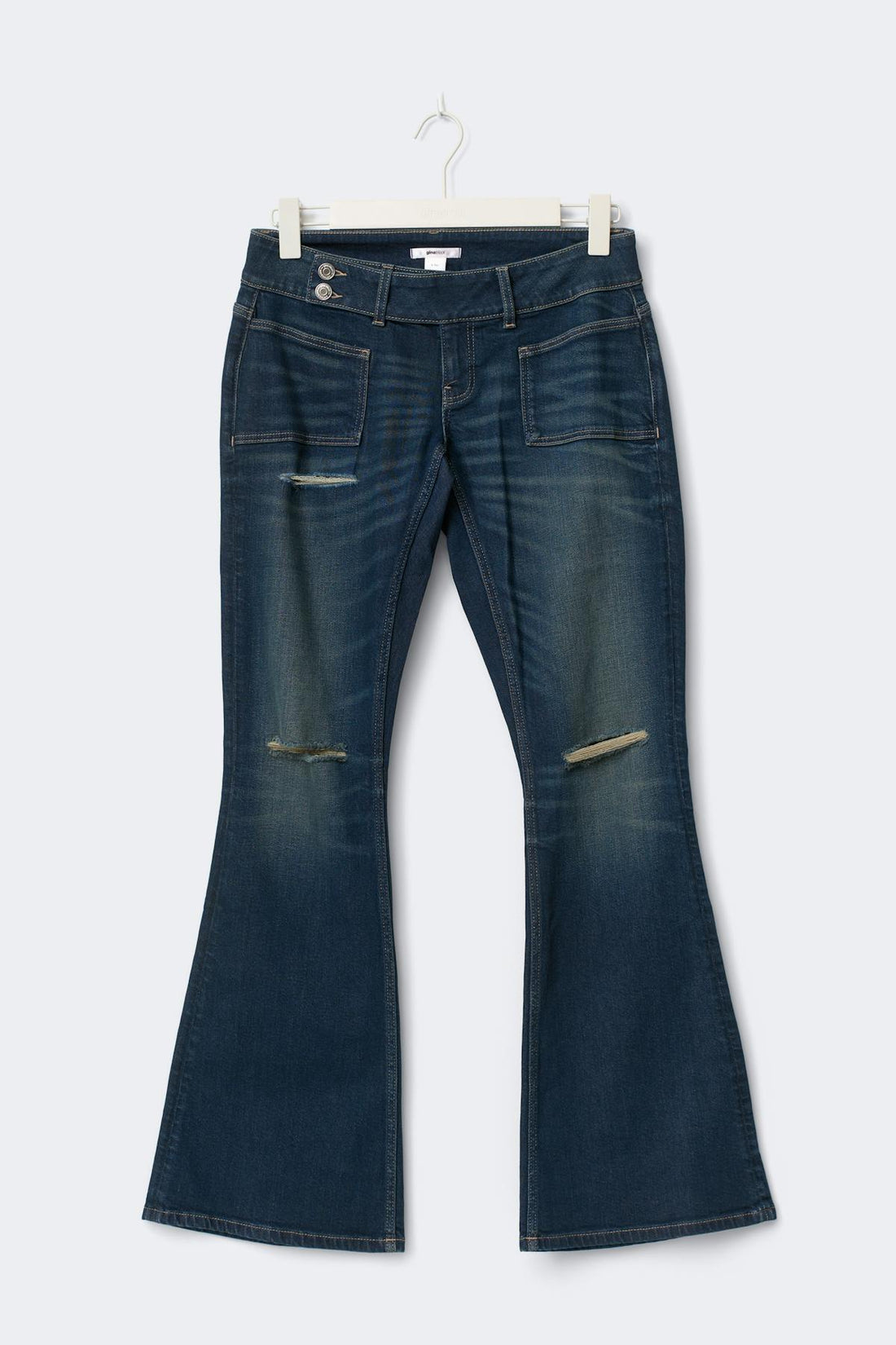 14+ pleated flare jeans curve - Vintage blue