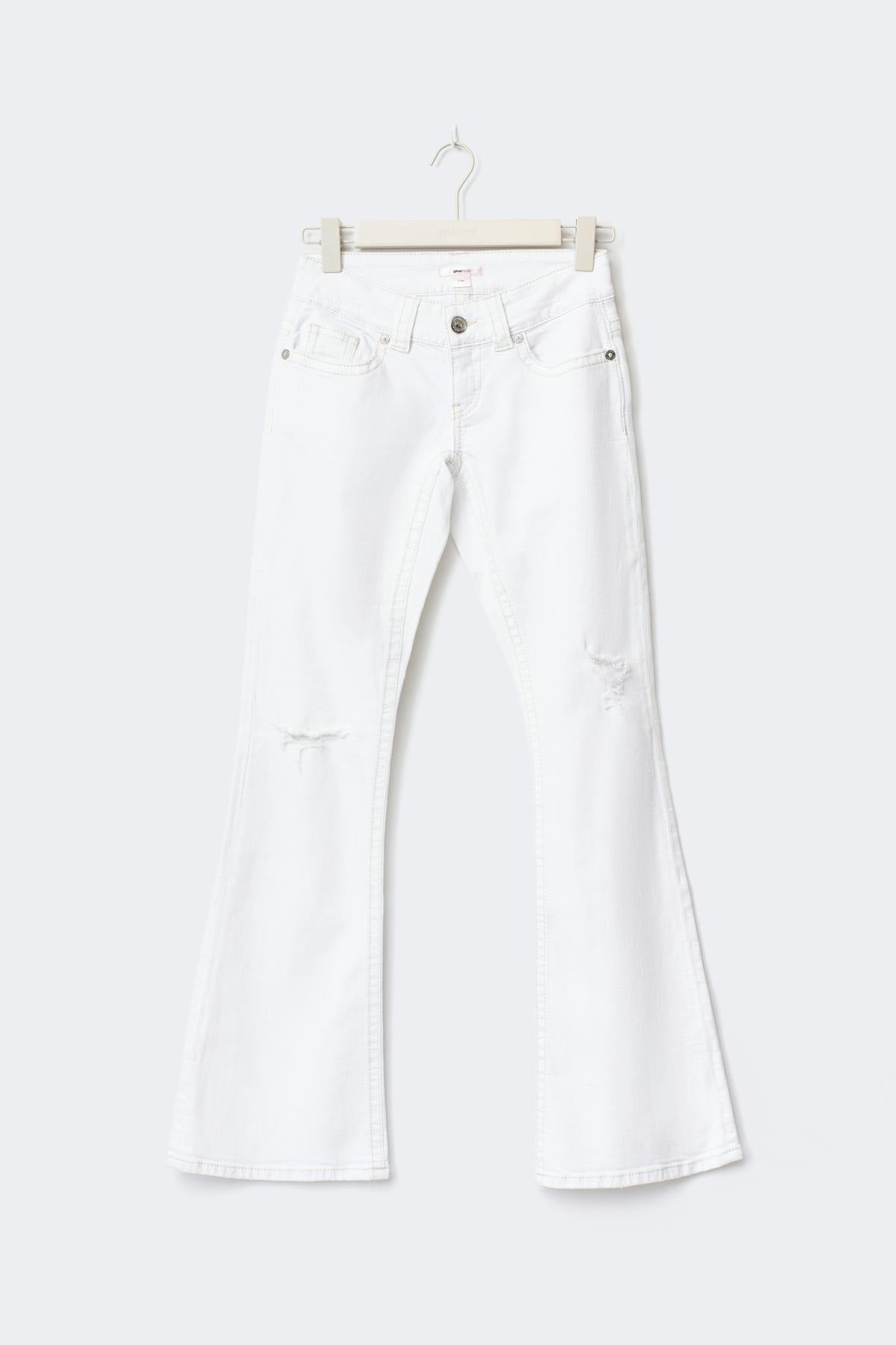 14+ low rise flare jeans curve - Blanc