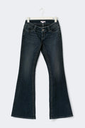 14+ sparkle flare jeans curve - Dk blue tint