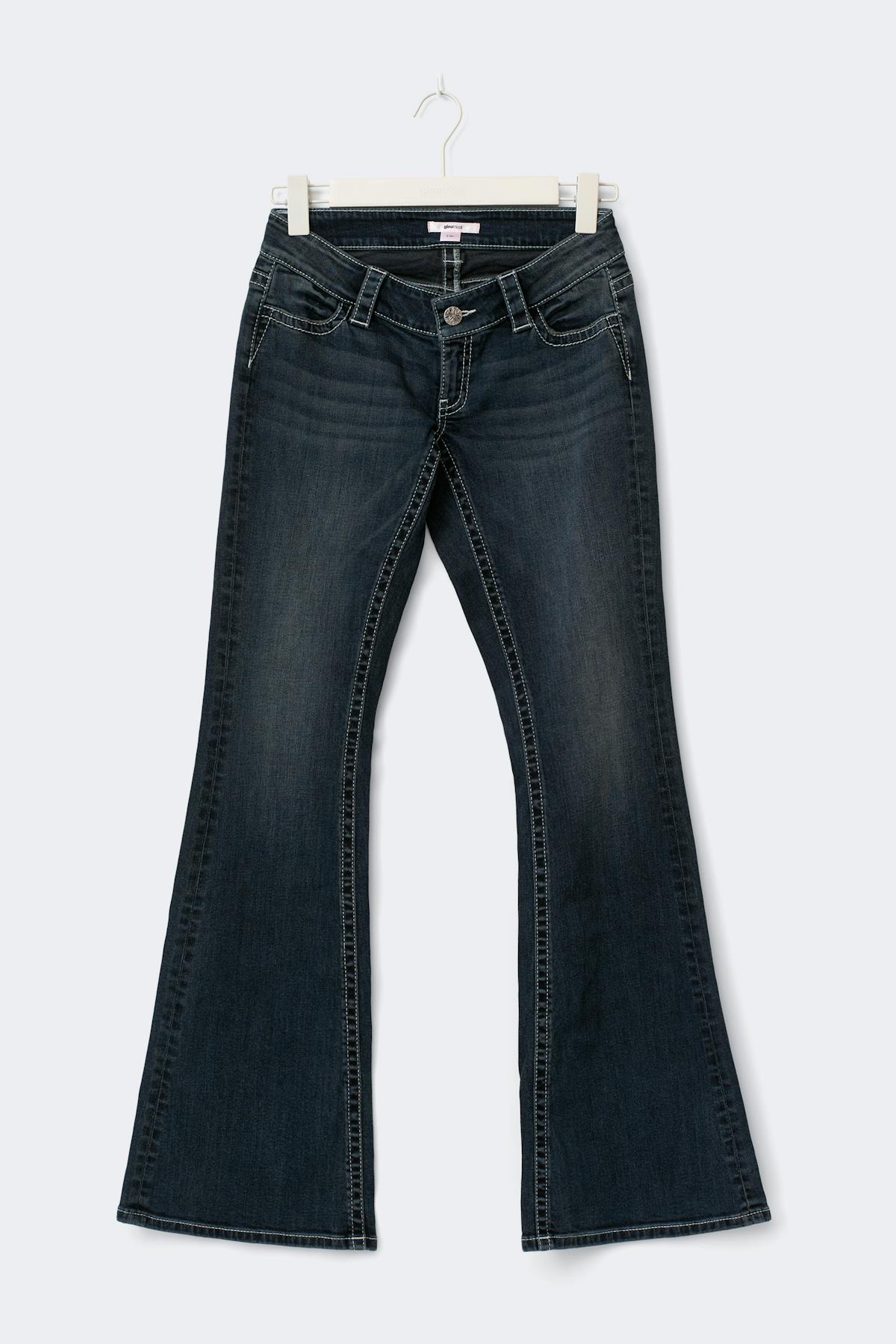 14+ sparkle flare jeans curve - Dk blue tint