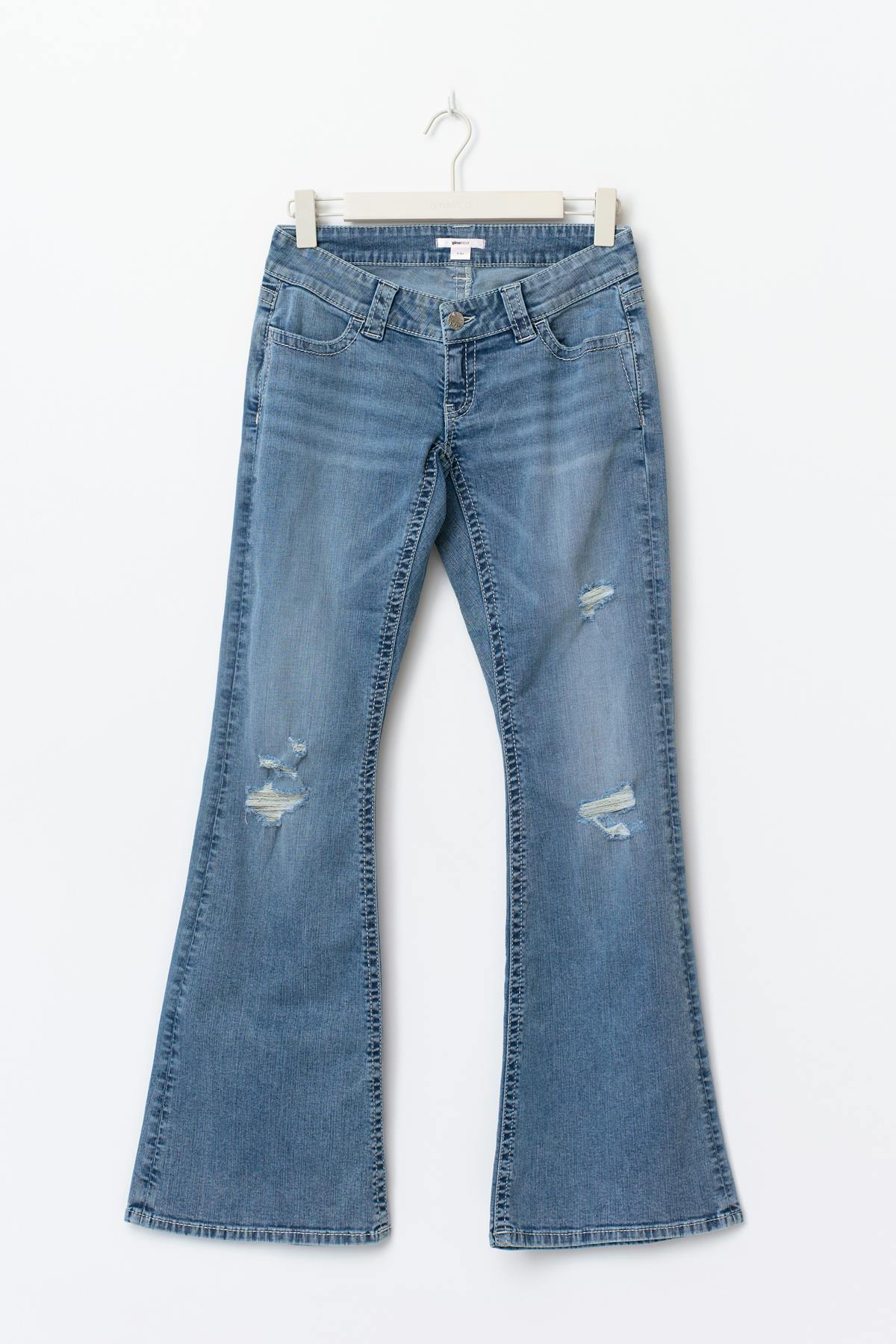 14+ sparkle flare jeans curve - Dk blue tint