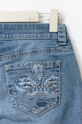 14+ sparkle flare jeans curve - Dk blue tint