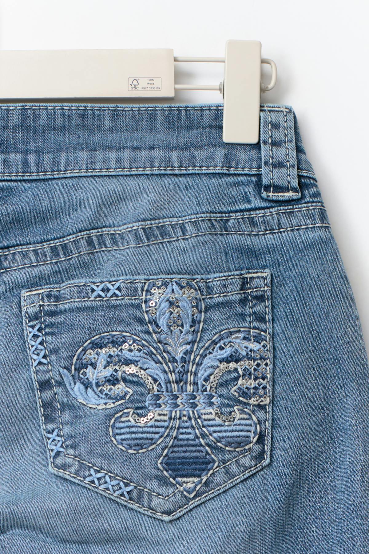 14+ sparkle flare jeans curve - Dk blue tint