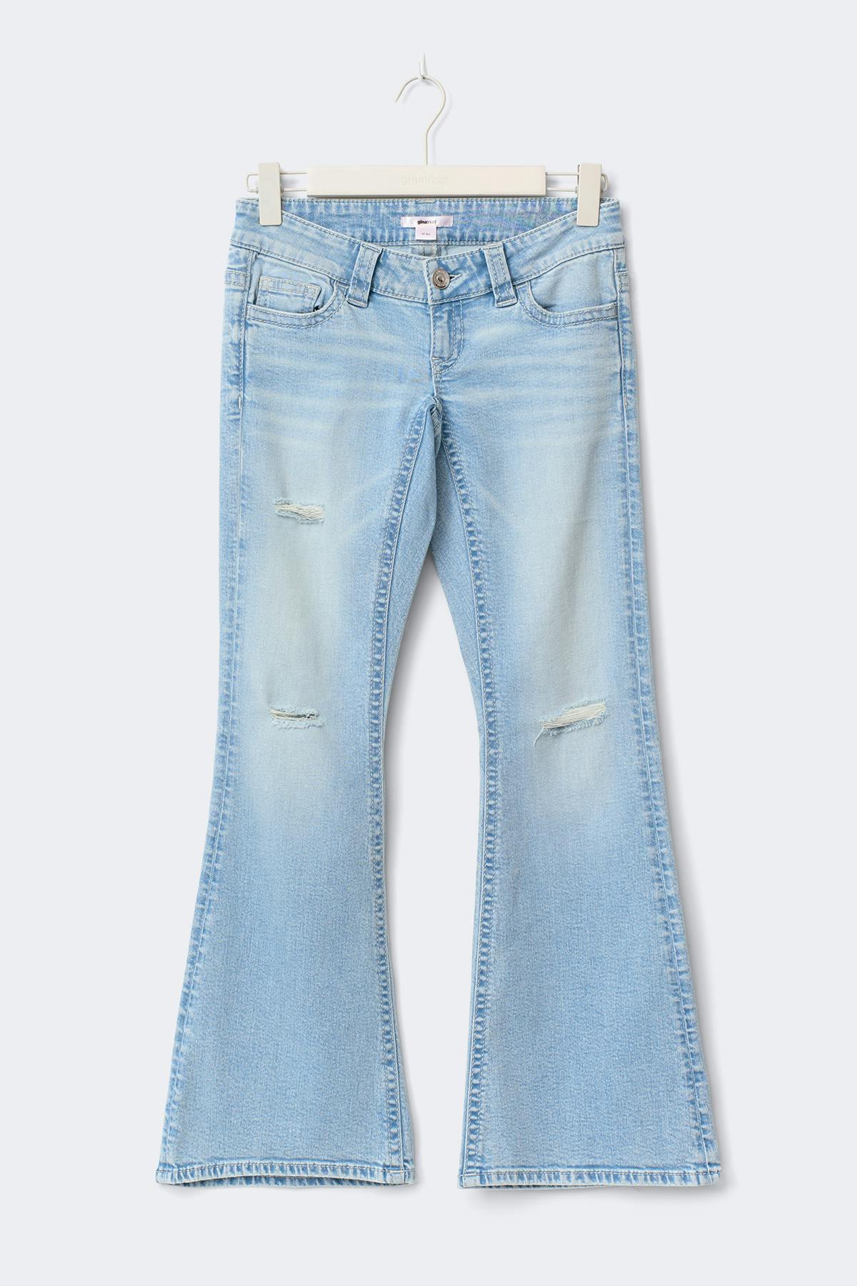 14+ the cross low jeans petite - Lt blue ripped