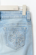 14+ the cross low jeans petite - Lt blue ripped