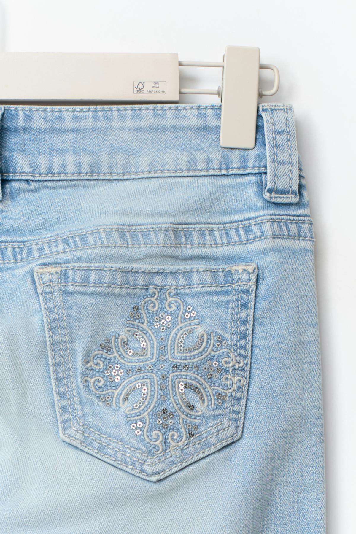 14+ the cross low jeans petite - Lt blue ripped