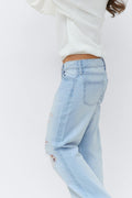 14+ loose bootcut jeans petite - Lt blue destroy