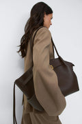 Large fold detail bag - Noir