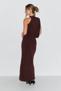 Draped maxi dress - Chocolate plum