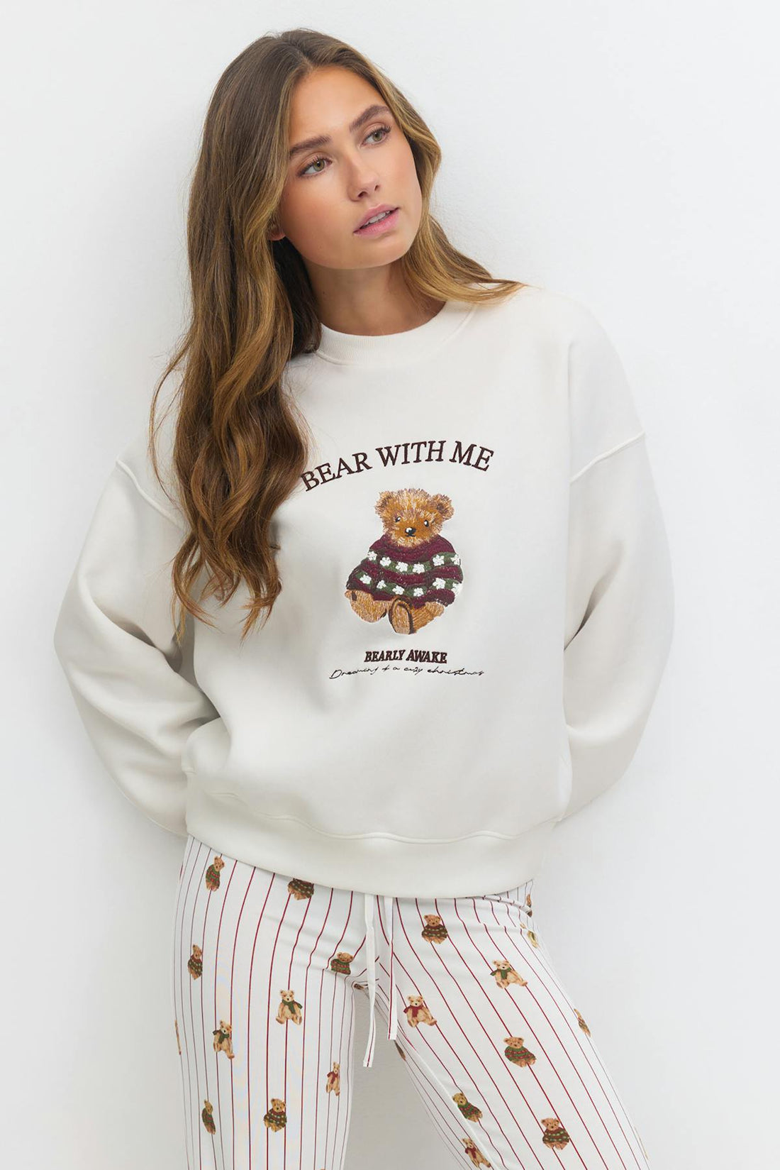 Oversized loungewear sweater - Creme