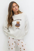 Oversized loungewear sweater - Creme