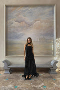 Bandeau frill maxi dress - Noir
