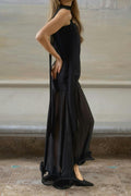 Bandeau frill maxi dress - Noir