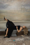 Bandeau frill maxi dress - Noir