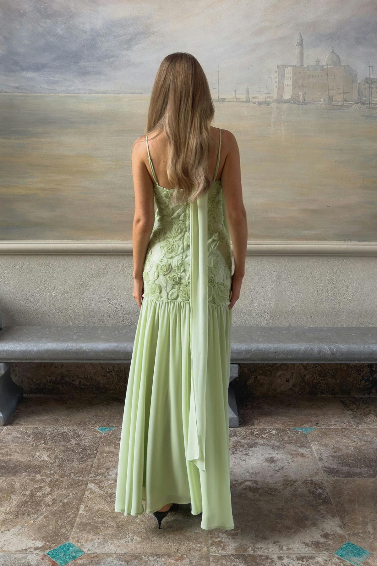 Embroidery maxi dress - Vert