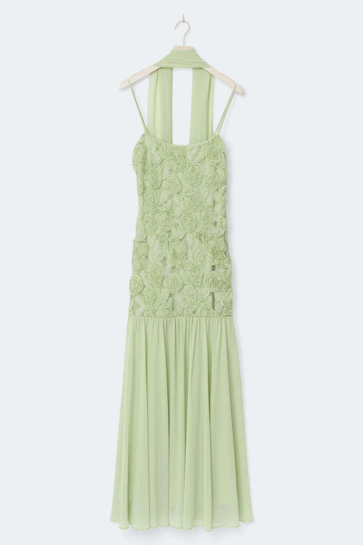 Embroidery maxi dress - Vert