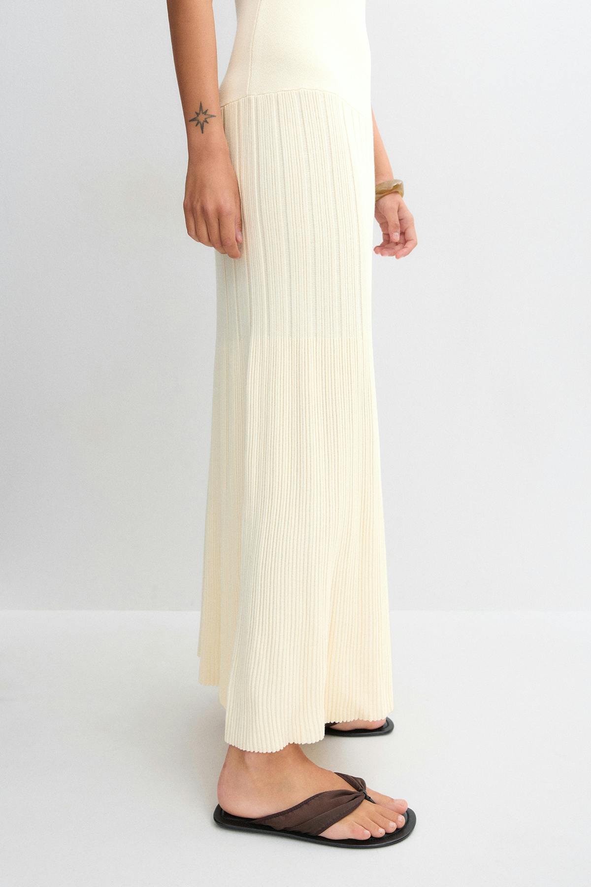 Knitted tube dress - Knit white