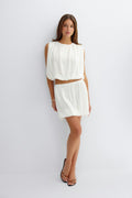 Bubble hem knitted top - Gardenia