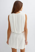 Bubble hem knitted top - Gardenia