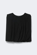 Bubble hem knitted top - Noir