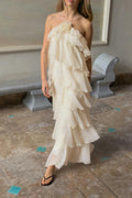 Frill maxi dress - Creme