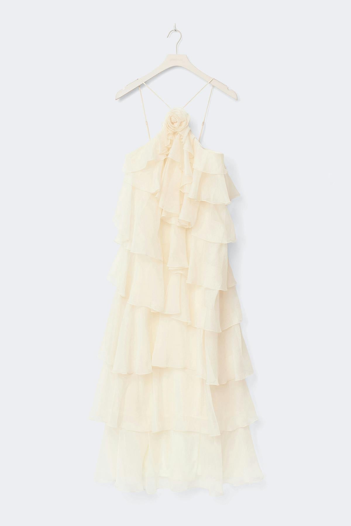 Frill maxi dress - Creme