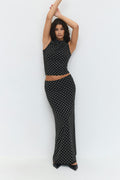 Dot maxi skirt - Black dot
