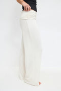 Folded wide yoga trousers - Dusty blue