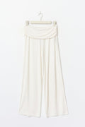 Folded wide yoga trousers - Gardenia
