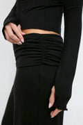 Folded wide yoga trousers - Noir